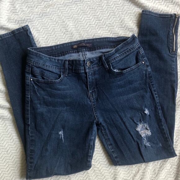Devine Rights Of Denim Blue Skinny Jeans Zip Ankle Womens 30 Blue Stretch Fall - Picture 8 of 11